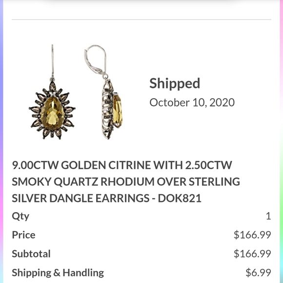 Golden Citrine with Smoky Quartz Dangle Earrings - Picture 3 of 3